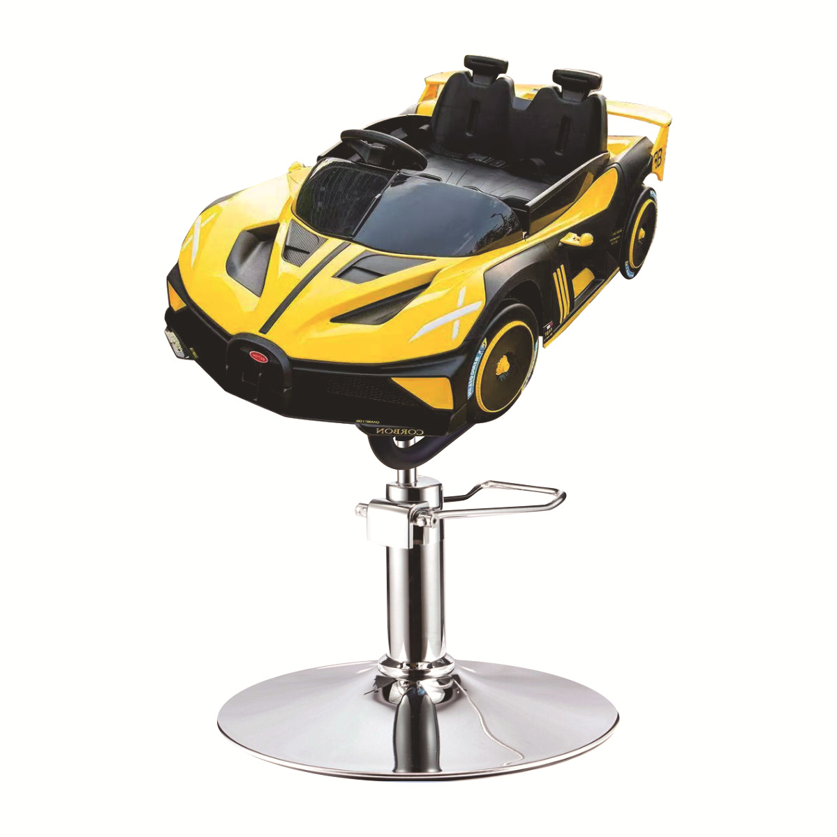 Asiento eléctrico de barbero infantil silla de barbero de automóvil elevación silla giratoria música barbero de automóvil para niños silla de corte de pelo para niños