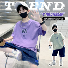 男童夏季套装2025新款中大儿童夏款时髦短袖洋气男孩运动酷帅夏装