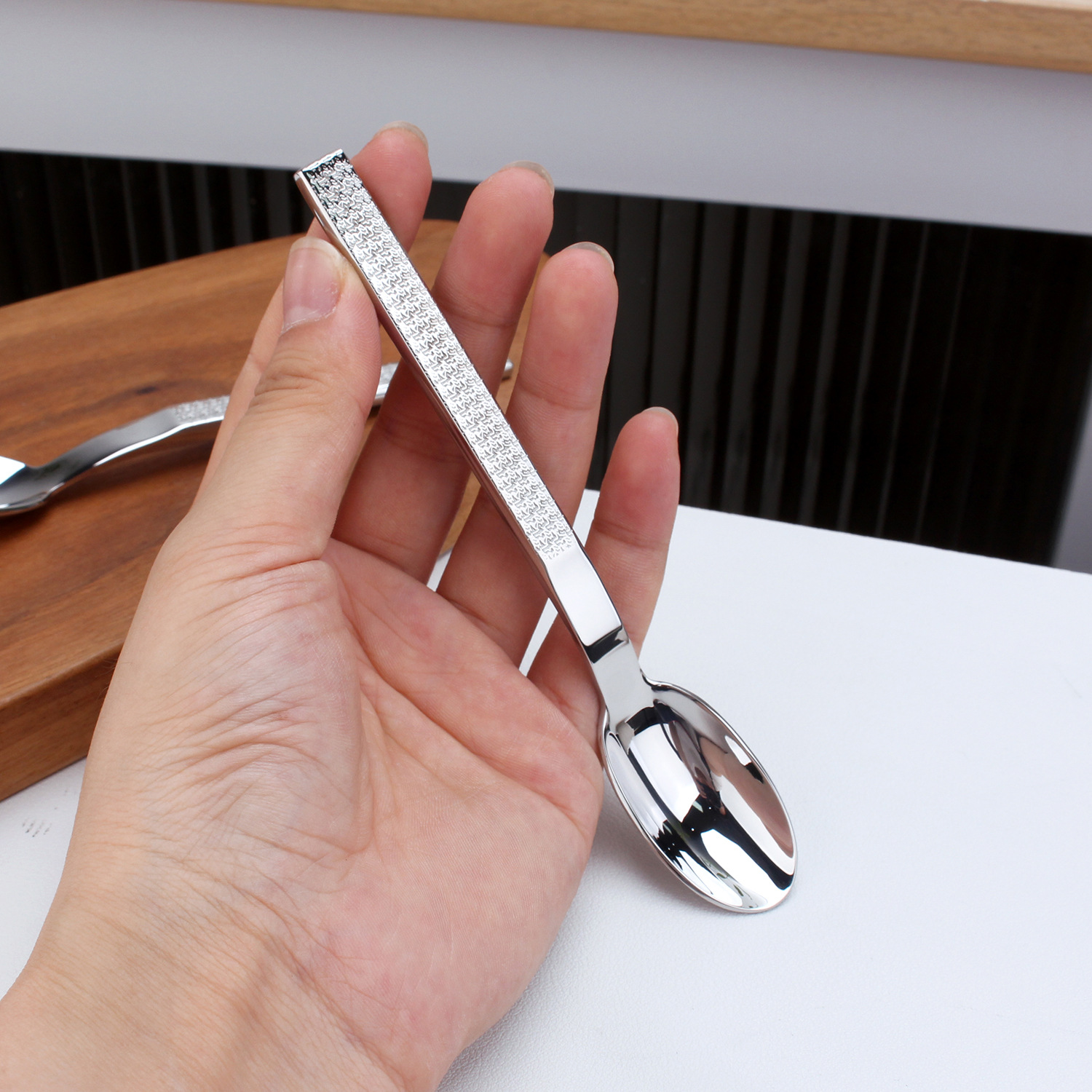 Chockmen Zhuo Deming 18/10 Acero inoxidable Mili té de la tarde Cuchara de postre Cuchara de condimento Cuchara de cuchara