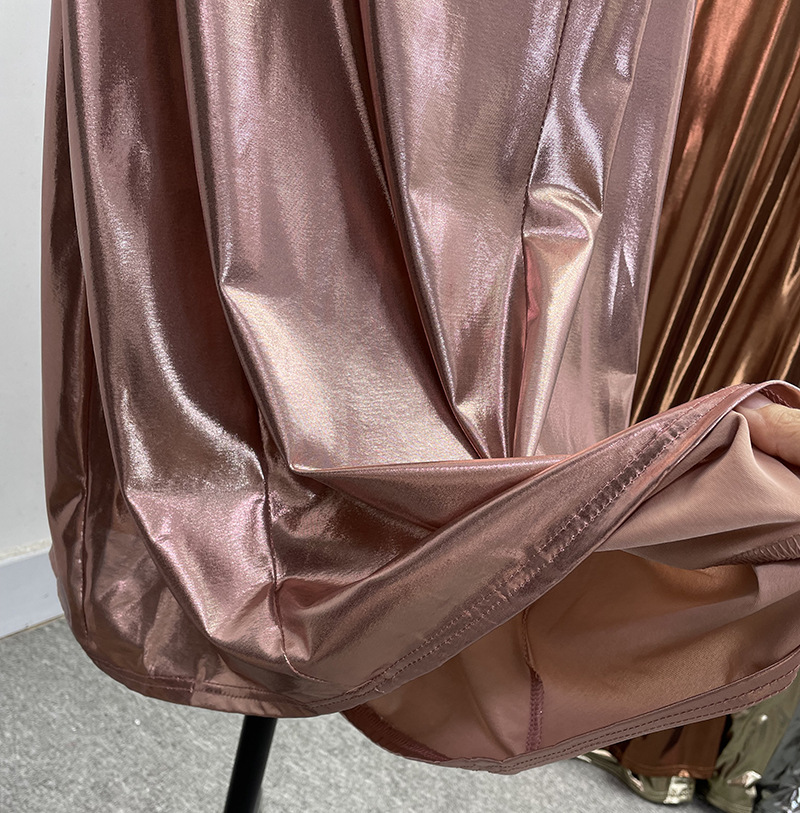 Sexy Liquid Metal Color Sling Dress with Chest Pad Dress