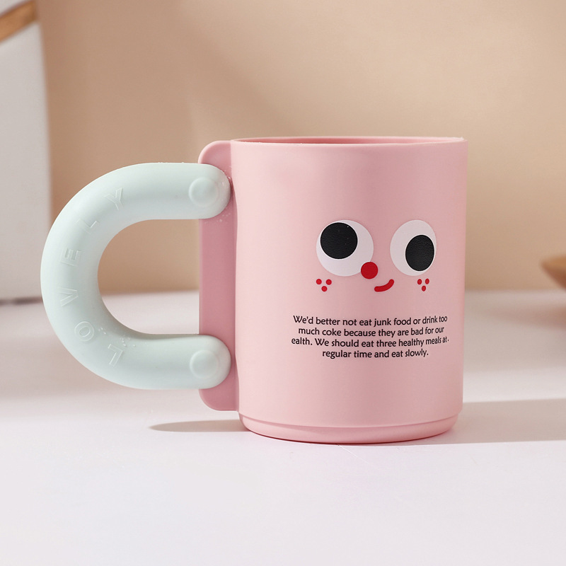Collutorio per uso domestico, di grande valore estetico, portatile e resistente, bicchiere per spazzolino da denti per studenti, coppia di cartoni animati creativi_voghion.com