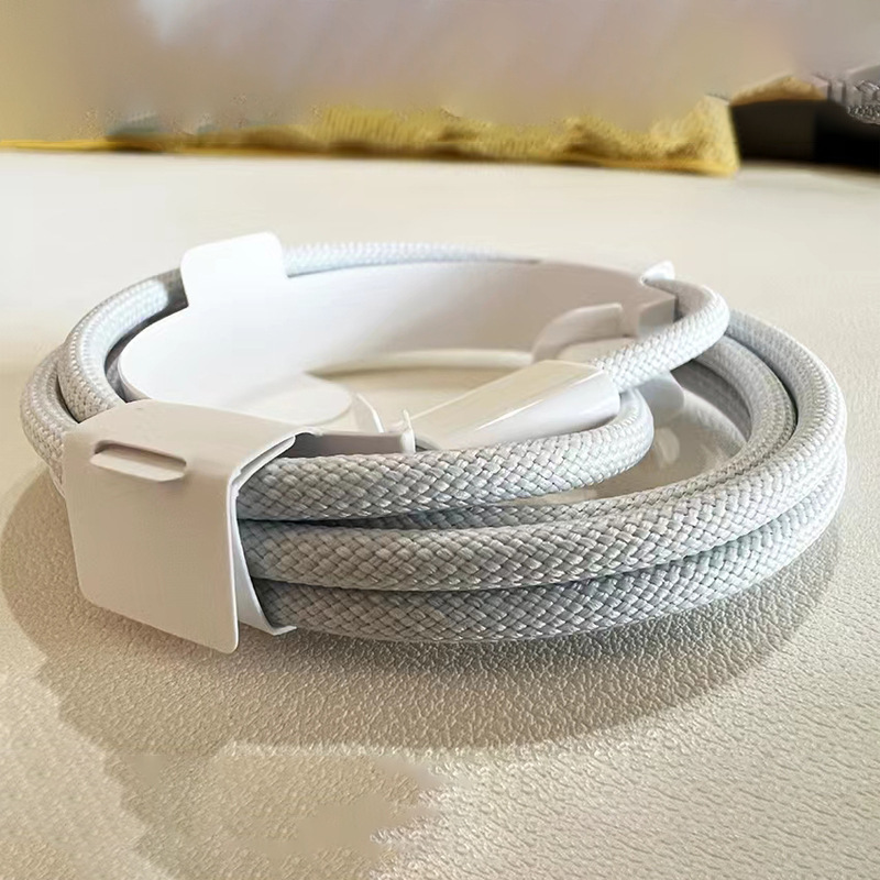 Apple 15/16/17対応 マカロン編み込みデータケーブル デュアルC充電ケーブル c-c両端タイプc急速充電ケーブル|undefined