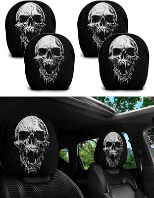 Universal seat cover Car Print Headrest Cover, Universal - 38-double-sided-printing-1pc-26cm28cm