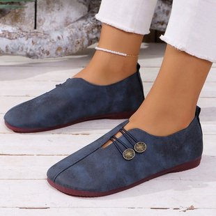 Cross-border Foreign Trade plus size 2024 Spring and Autumn New Comfortable Slip-on Flat Shoes European and American Casual Lazy Shoes for Women