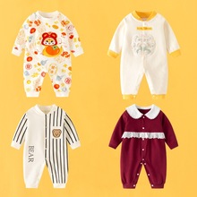 一件代发婴幼儿连体衣春秋季单层纯棉宝宝哈衣可爱超萌卡通连体衣