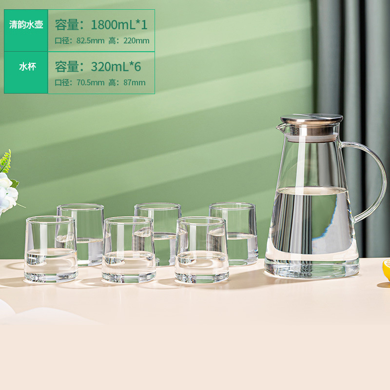 玻璃冷水壶凉水壶家用耐高温凉水杯耐热防爆大容量凉白开茶壶严选|undefined