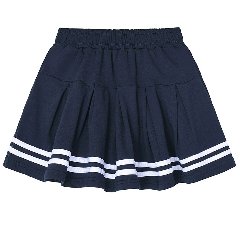 Beige khaki uniform for students, pleated skirt