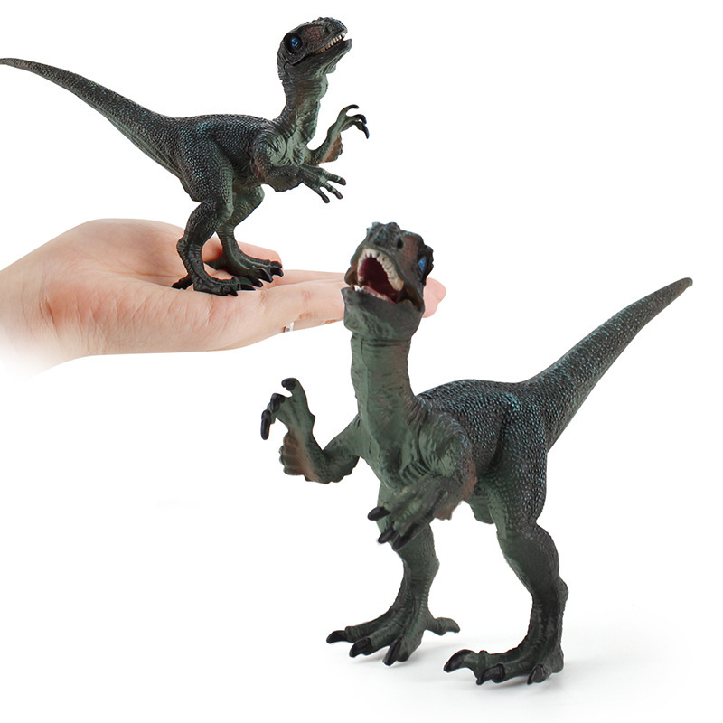 Amazon simulación dinosaurio Jurásico modelo sólido Raptor doble cresta dragón boca móvil decoración de escritorio juguete
