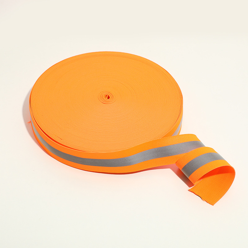 厂家直销高强涤纶宠物绳反光织带高亮服装辅料警示荧光绿织带