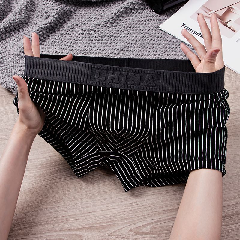 Clearance New Striped Underwear Men's Breathable Boxer Briefs Sexy Shorts for Young Men Luxury Boxer Briefs