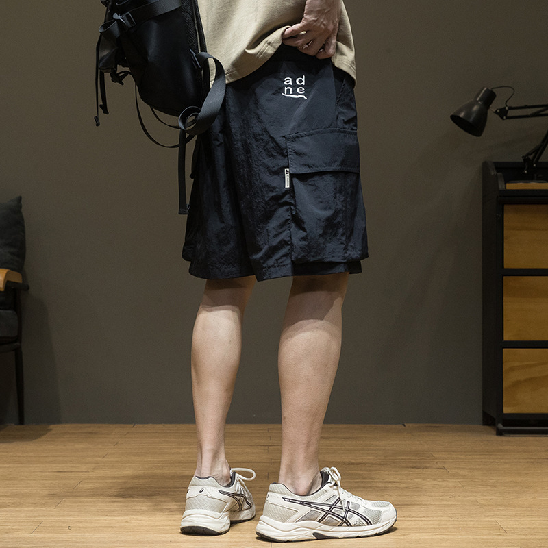 Ice Silk Quick-drying Tooling Shorts Men's 2025 Summer New Arrival Men's Five-point Casual Pants Fat Man Loose plus size Trendy