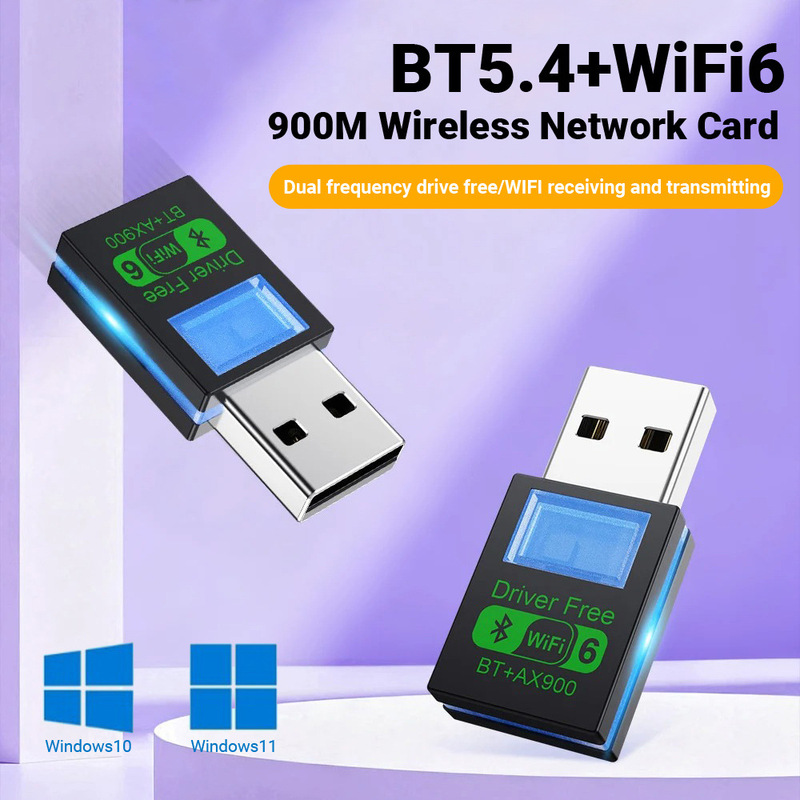 USB Wireless Wifi 6 Network Card Receiver Ax900 Bluetooth 5.4 Two-In-One Adapter Dual-Band 2.4G&5G New