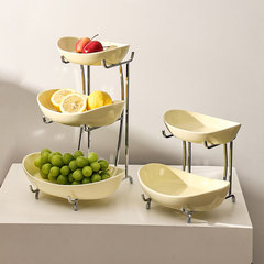 Ceramic Light Luxury Fruit Bowl Multi-layer Creative Yuanbao Fruit Bowl Home Use Living Room Decoration Glaze Fine Candy Bowl Wholesale