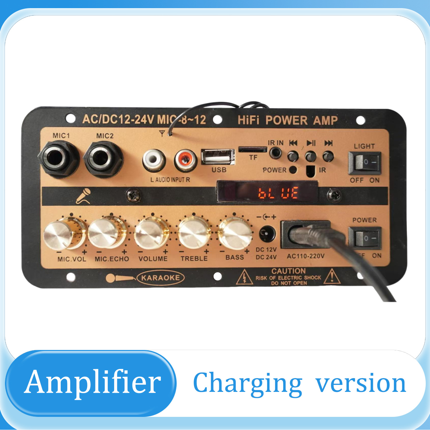 Fabricante Bluetooth Audio Placa del amplificador de potencia digital Coche Square Dance Family K Song Altavoz Placa base 12v220v