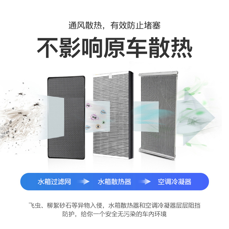 Applicable to 24 aito border M7 water tank insect-proof net protective net new m7 medium net black front face modification decoration