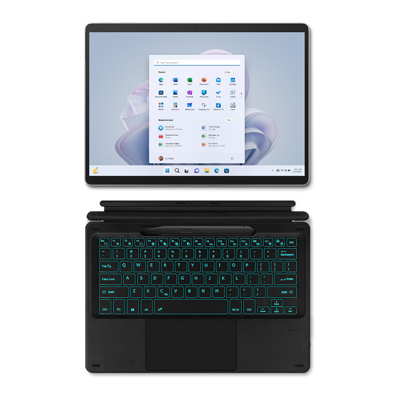 Keyboard Suitable for Microsoft Surface Pro X/8/9 Backlit Touch Bluetooth Magnetic Attachment 13inch Tablet Wireless