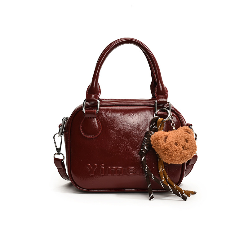 Luxury Vintage Mini Bag For Women 2024 New Autumn/Winter Trendy Versatile Crossbody Bag Popular Bowling Handbag - Thumbnail 5