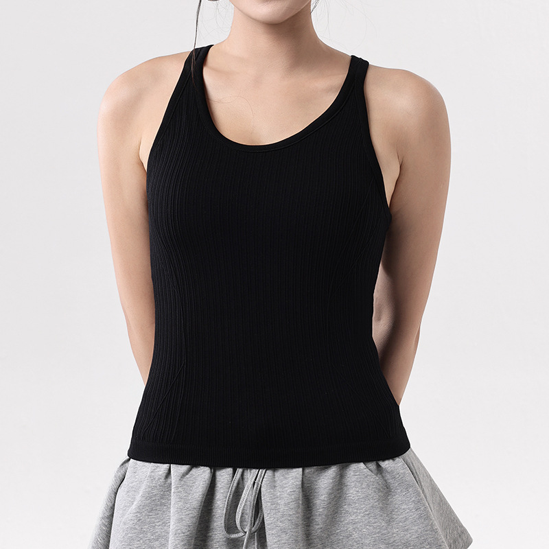 Transfronterizo roscado una taza chaleco de yoga de alta resistencia a prueba de choques para mujeres se reúnen en la belleza de la espalda para correr chaleco de fitness