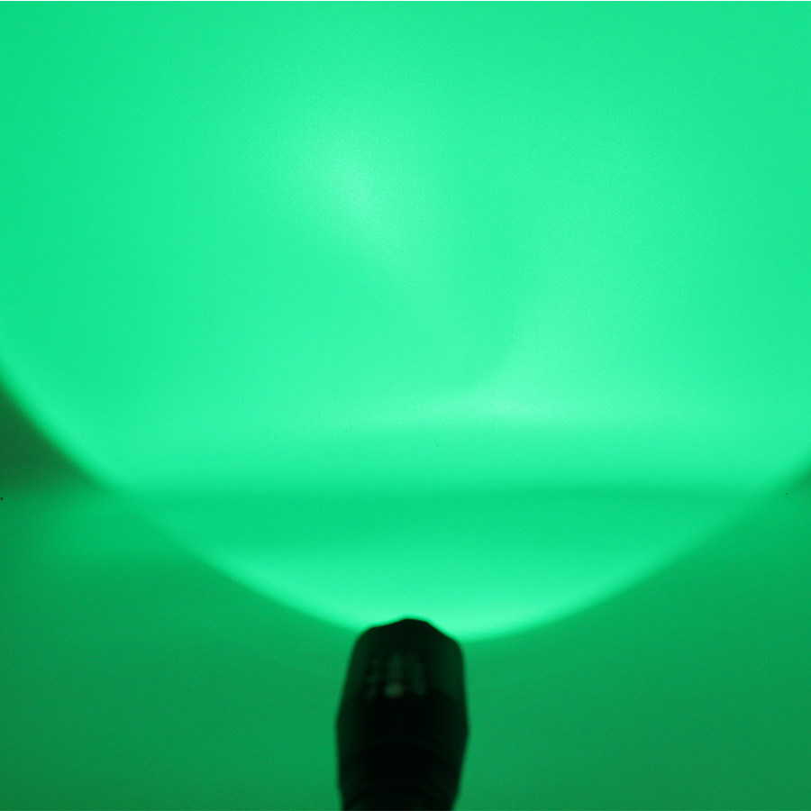Xpe Red Light Green Light Led Telescopic Zoom Five-Speed Dimming Aluminum Alloy Strong Light 18650 Rechargeable Flashlight