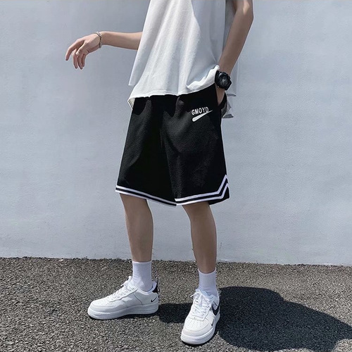 Athletic Loose-Fit 5-Pocket Basketball Shorts for Men - Summer Ice Silk Thin Version Trendy Brand Casual Mid-Johns