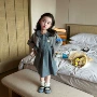 女童娃娃领新款格子连衣裙