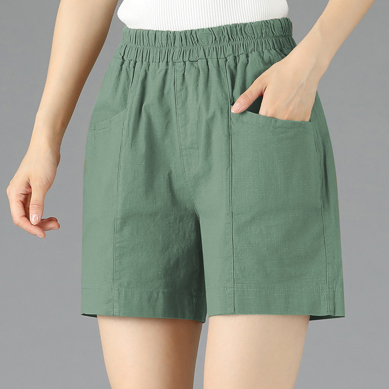 Mom's Summer Thin Shorts with Elastic Waist, Loose Fit, Plus Size, for Middle-Aged Women Mom's Summer Thin Shorts with Elastic Waist, Loose Fit, Plus Size, for Middle-Aged Women