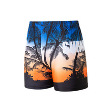 时尚印花男士沙滩裤加肥大码成人五分游泳裤海边运动休闲宽松短裤