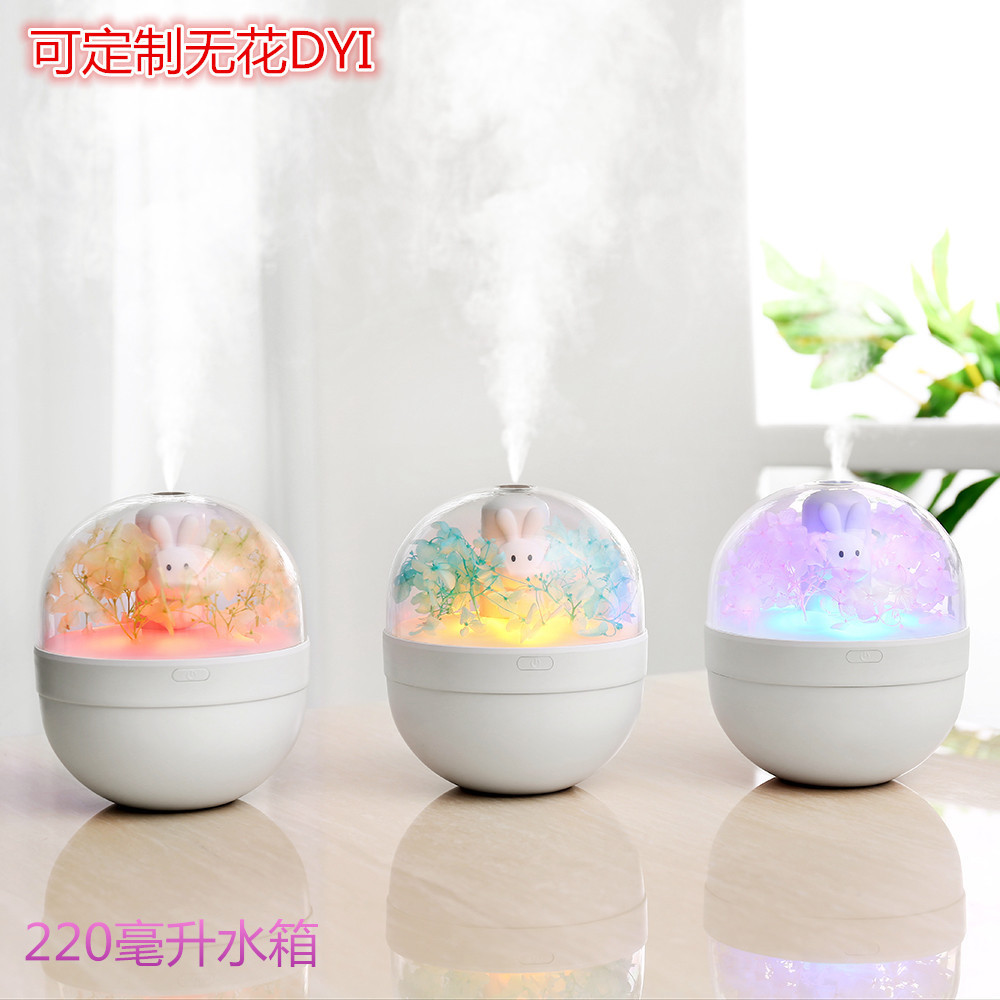 Creative DIY Eternal Flower Humidifier Desktop Bedside Atmosphere Lamp Hydration Device Holiday Gift Humidifier Gift