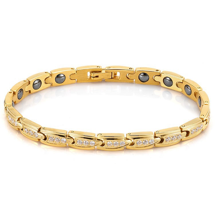 Magnetic fashionable bracelet with zircon stainless steel