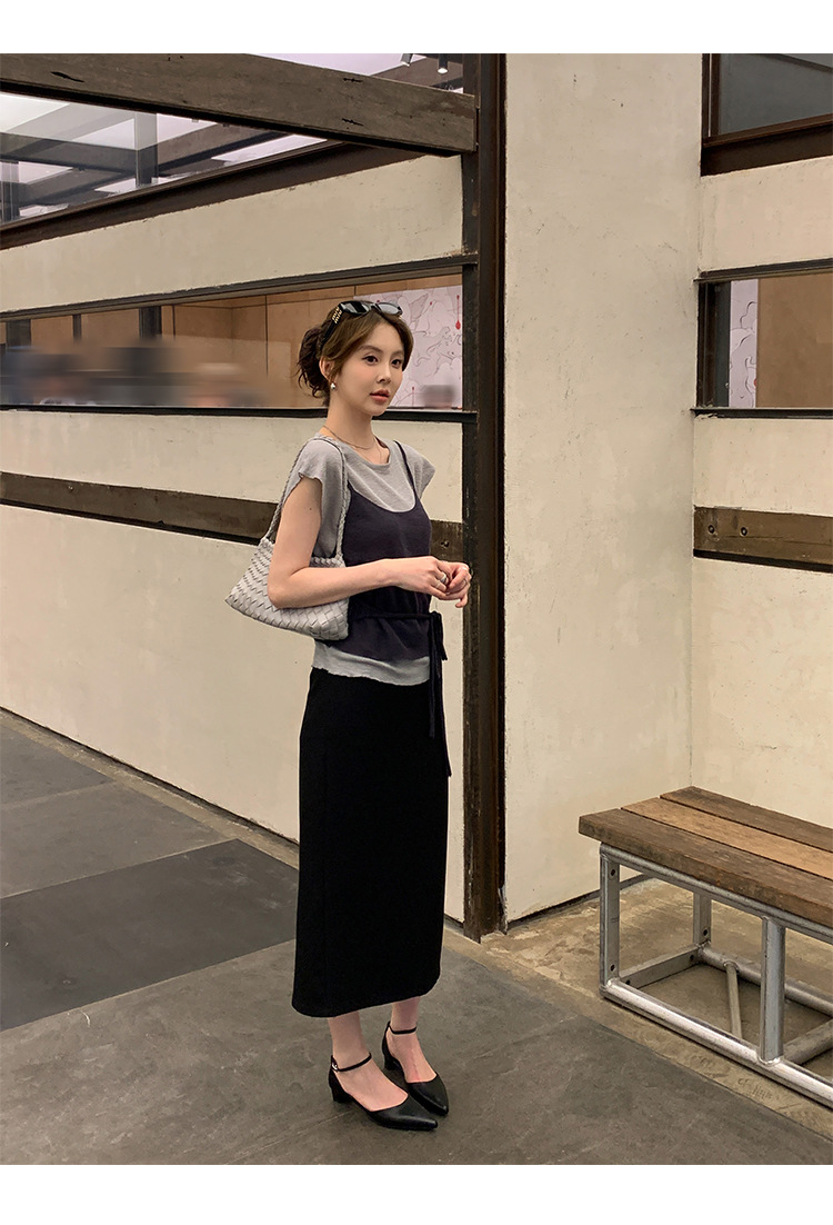 Sandal nữ mũi nhọn quai ngang gót vuông 3,5 cm phong cách Hàn Quốc — đen chi tiết 9