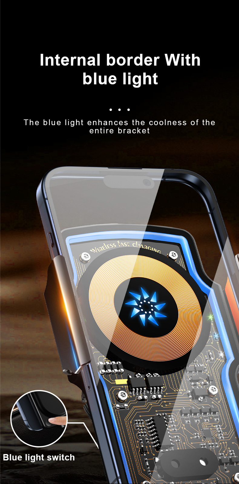 2026 Car Mobile Phone Holder Wireless Charging Car Navigation Magnetic Fast Charging Modified Electric Smart Car Accessories