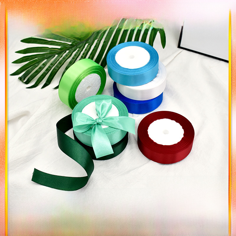2.5CM 폴리에스테르 리본 선물 포장 리본 웨딩 장식 벨트 DIY 수제 활 리본 재고 도매