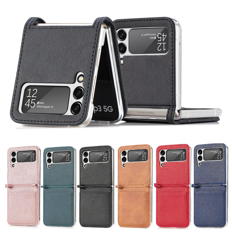 Suitable for Samsung Galaxy Z Flip 30% off Stacked Mobile Phone Case Zflip6/5/4 Conjoined Multi-Function Card Leather Case