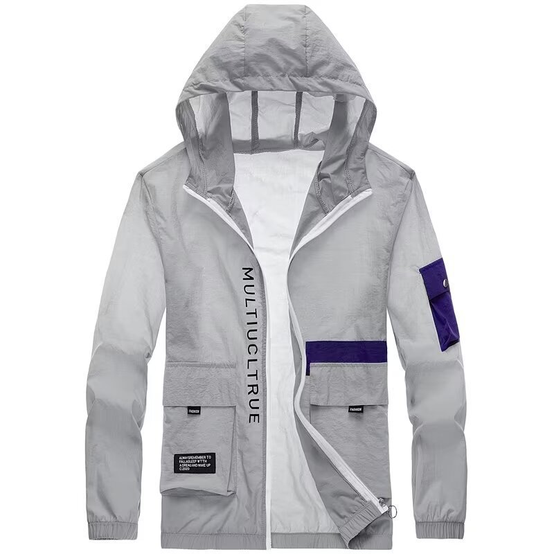 Camisas menos ropa de ropa protector solar hombre chaqueta de hielo ultrafina ventilada moda juvenil al aire libre camisa con sombrero de manga larga