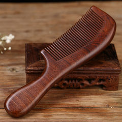 黑金檀圓柄木梳子 整木原木製作長柄款旅行居家送小禮品帶貨