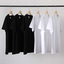 新疆棉花270g日本重磅纯棉圆领短袖T恤加厚实不透打底衫上衣男女