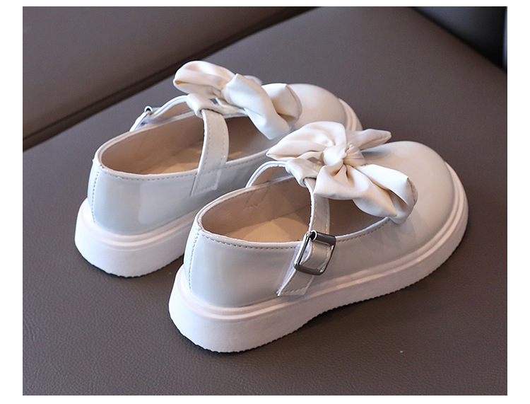 Spring And Autumn New Girls Bow Leather Shoes Fashion Soft Sole Shoes display picture 1