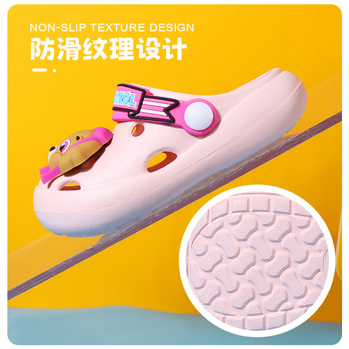 儿童拖鞋夏季男童幼儿小孩室内防滑洞洞鞋家用包头女孩宝宝凉拖鞋
