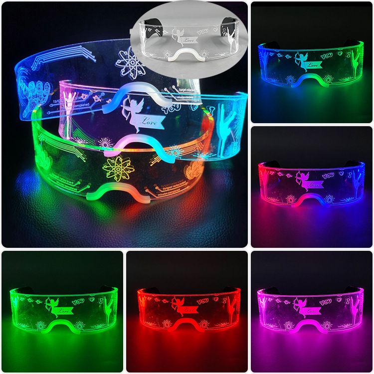 Tecnología LED máscara de mitad de cara colorido doble control modelado de moda fiesta Bungee LED props acrílicos