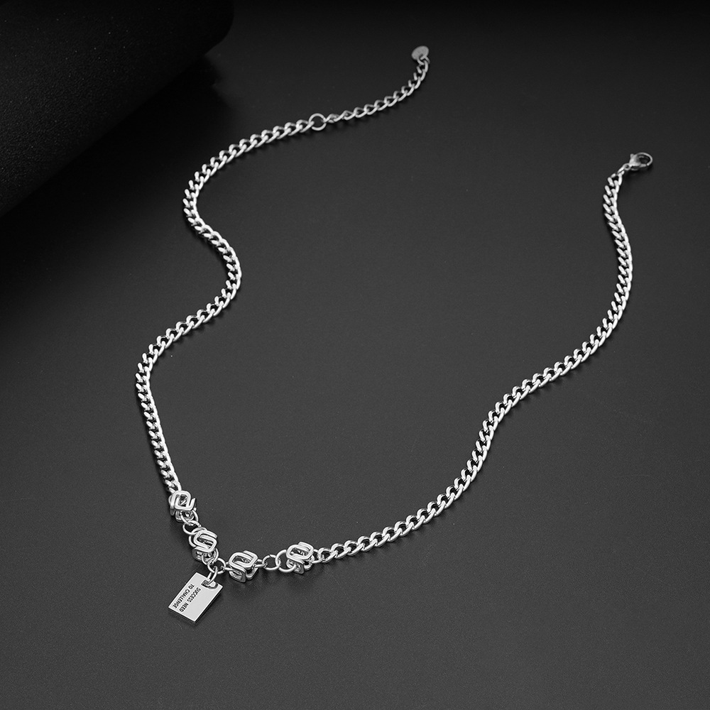 Minimalist Cuban Link Necklace In Stainless Steel For Men And Women_voghion.com