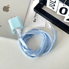 简约仙女数据线保护套透气网纱充电器线苹果防折断耐脏适用苹果