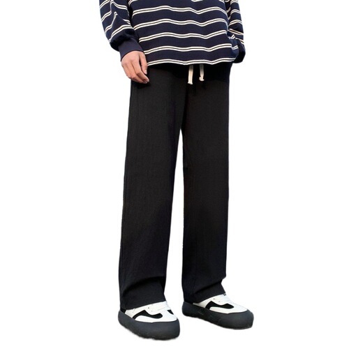 Thirteen Rows Slim Fit Men's Casual Pants Trendy Straight Leg Trousers Loose Matchable Long Pants Linen Sports