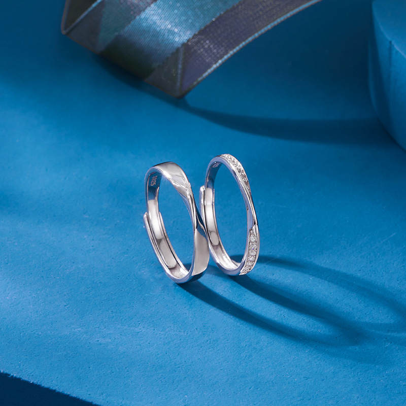 Anillo de pareja de plata esterlina 999 diseño de nicho femenino de alto nivel de plata anillo de anillo