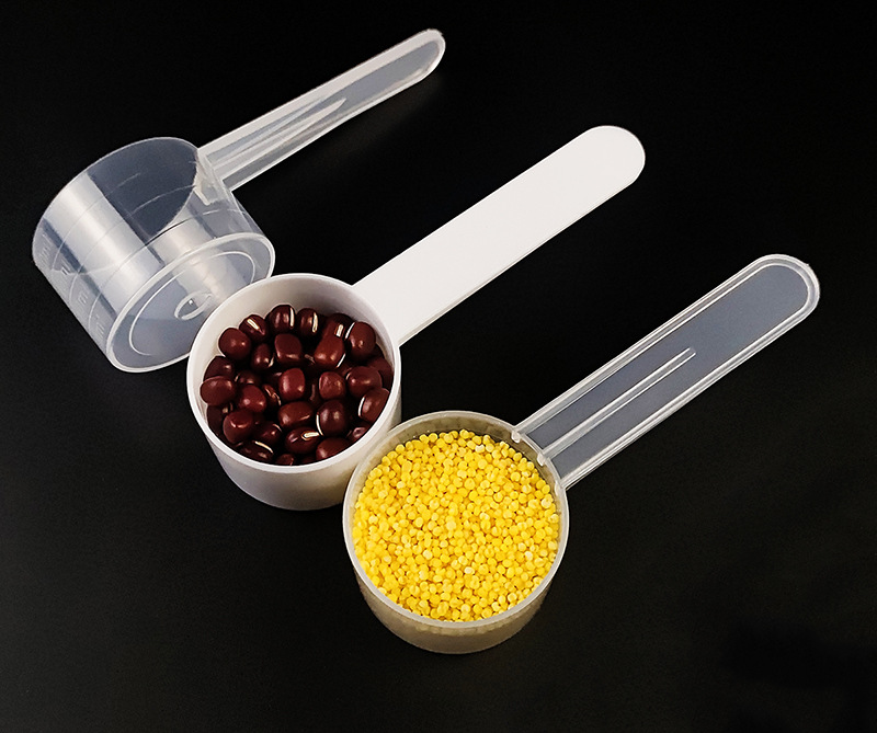 Gıda sınıfı 10g 20ml kaşık şeffaf PP plastik ölçüm kaşığı süt tozu kaşığı düz tabanlı ölçekli kaşık karıştırma ölçüm kaşığı