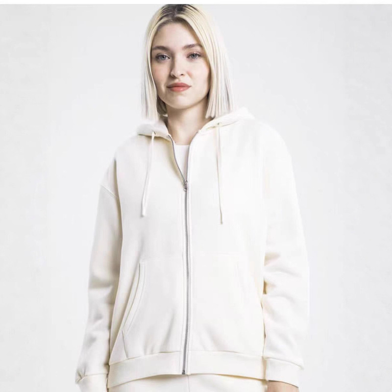 Tna Cozy Fleece Autumn and Winter New Fleece Fashion Age-Reducing American Cotton Pure Color Hooded Cardigan Pull Tna Cozy Fleece Autumn and Winter New Fleece Fashion Age-Reducing American Cotton Pure Color Hooded Cardigan Pull