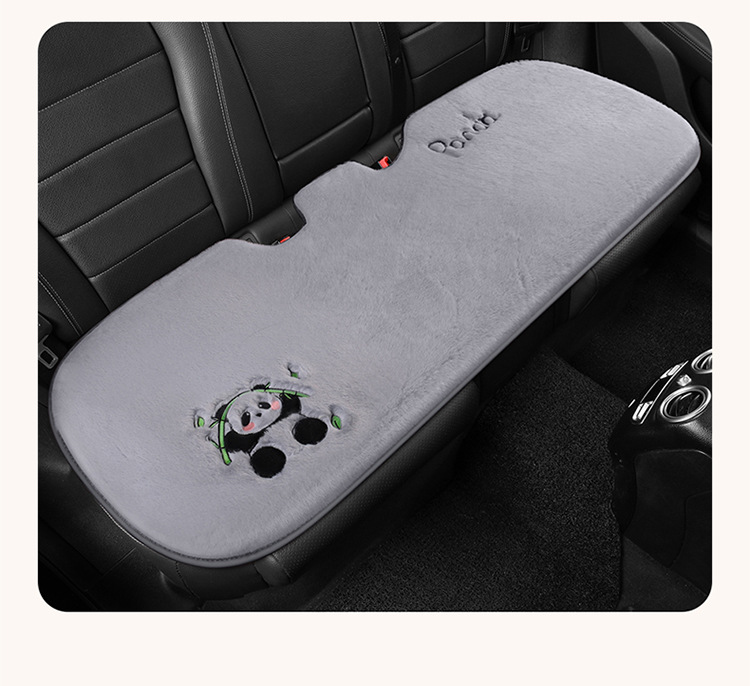 Car Seat Cushion Soft Plush Winter Plush Cute Panda Cartoon Goddess Car Half-Cover Seat Cover Non-Slip Car Mat