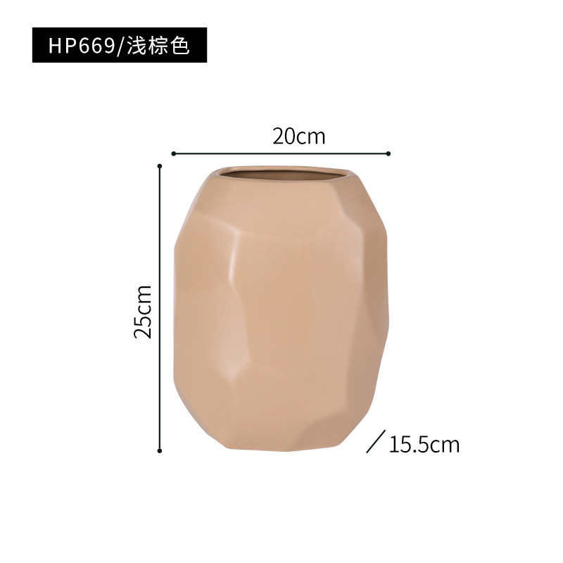 Nórdico simple geométrico Morandi florero arte cerámica decoración hogar sala de estar flor arreglo flor seca Mesa Decoración