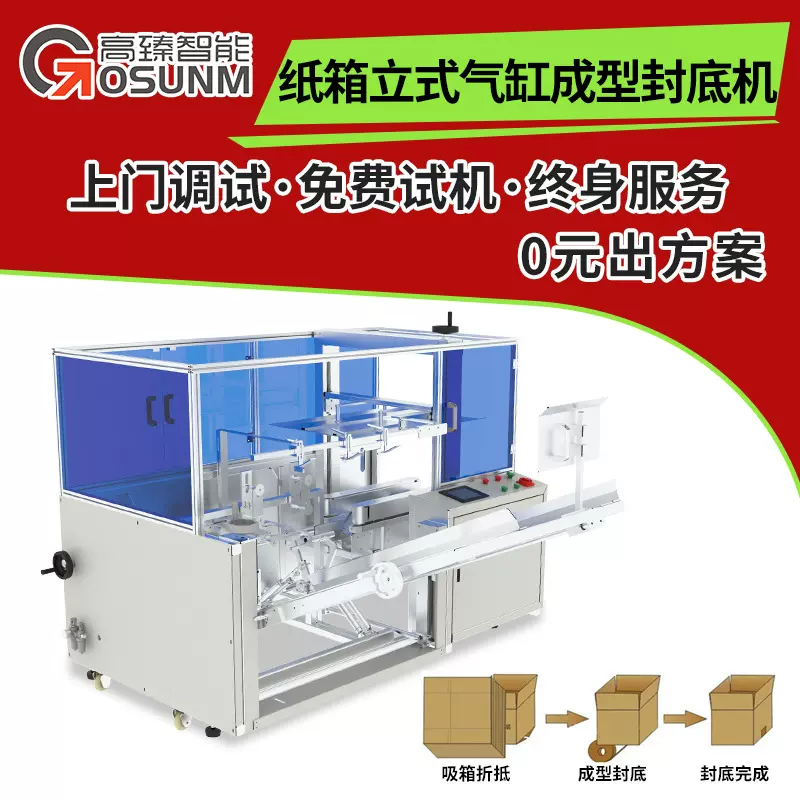 纸箱立式气缸成型封底机全自动伺服开箱机高速开箱机定制源头厂家