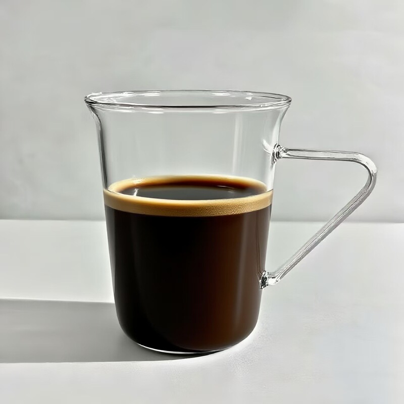 冰美式拿铁咖啡杯高硼硅挂耳玻璃杯女高档精致透明带把手水杯子|undefined