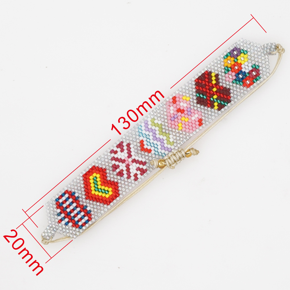 Vacation Heart Shape Glass Beaded Bracelets